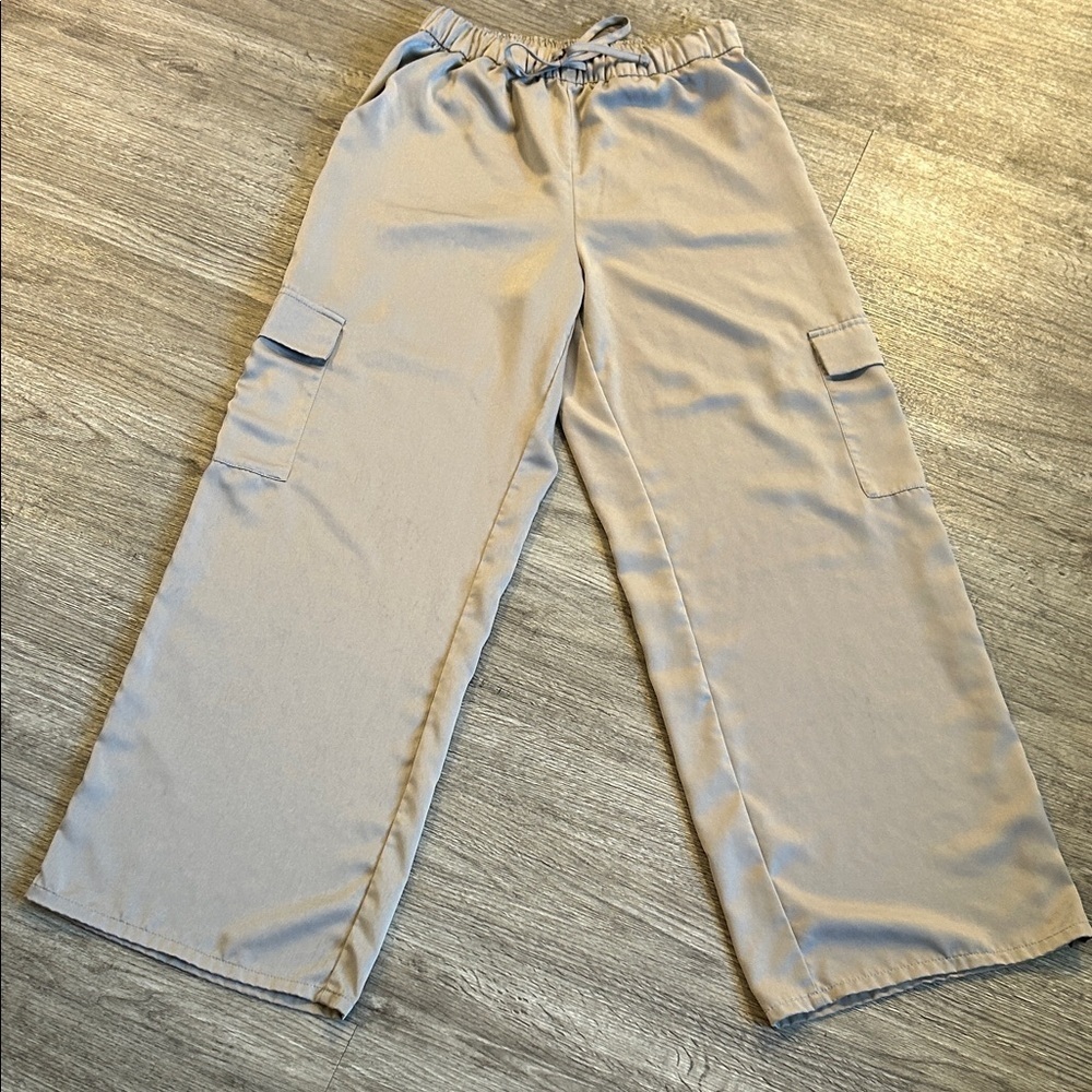 Abercrombie & Fitch Silky Lounge Cargo Pants Wide Leg Pajama Small